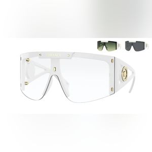 Authentic VERSACE SUNGLASSES VE4393 401/1W WHITE CLEAR LENS